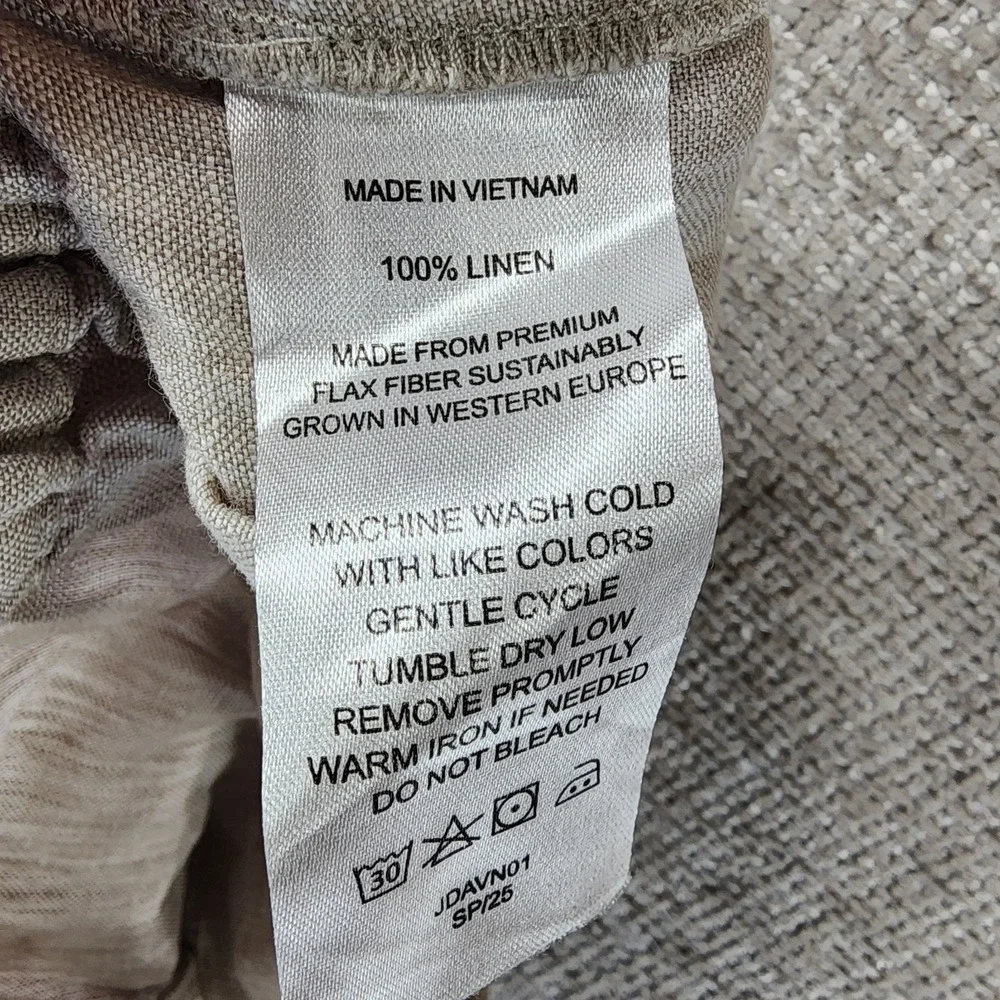 Quince 100% Linen Pants Womens S Natural Beige Pull On Light Taper Quiet Luxury